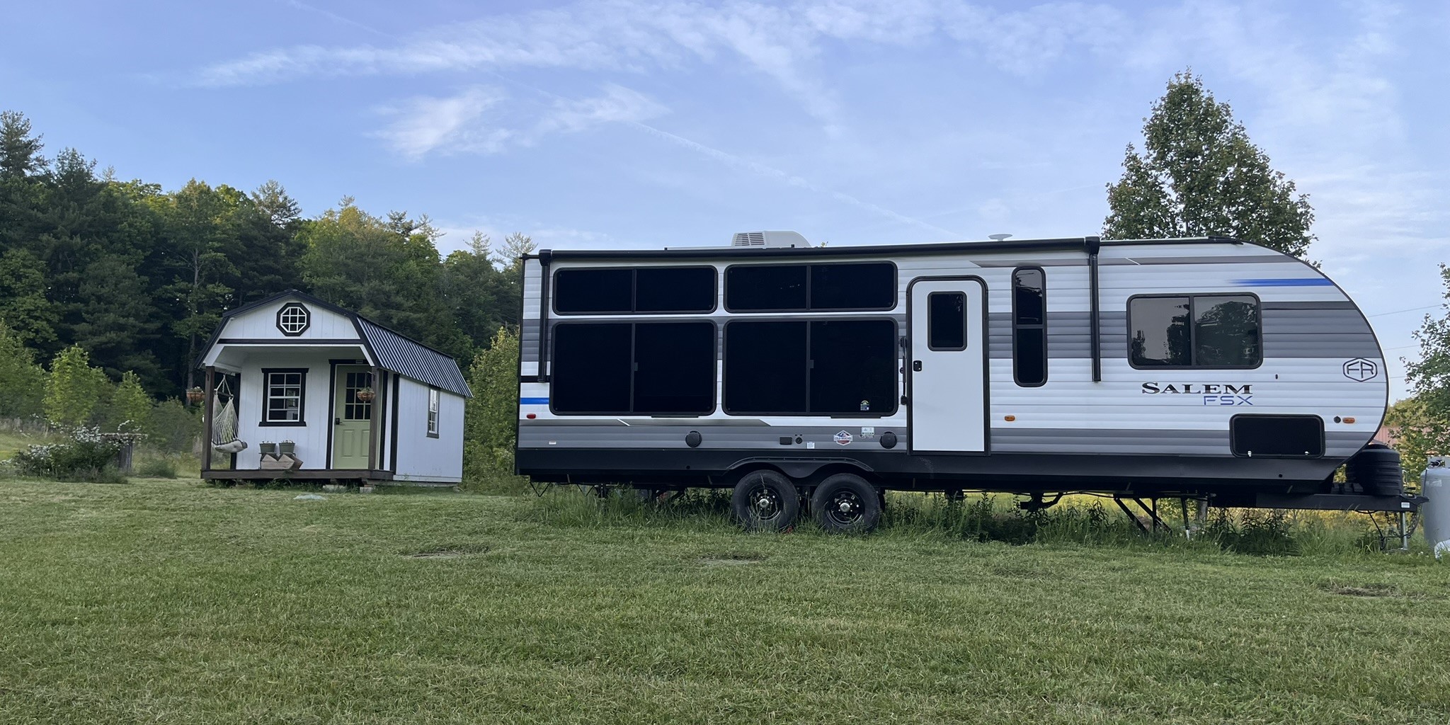 Our RV above the pond